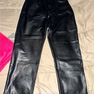 Sleek Black Faux Leather Pants